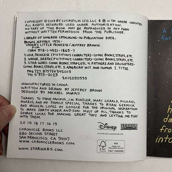 Star Wars Vaders Little Princess by Jeffrey Brown Hardcover Comic Book 2013 - Picture 3 of 7